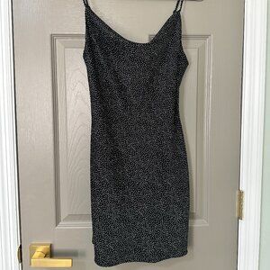 Urban Outfitters Black Polka Dot Cowl Neck Dress – Size Medium (Like New)